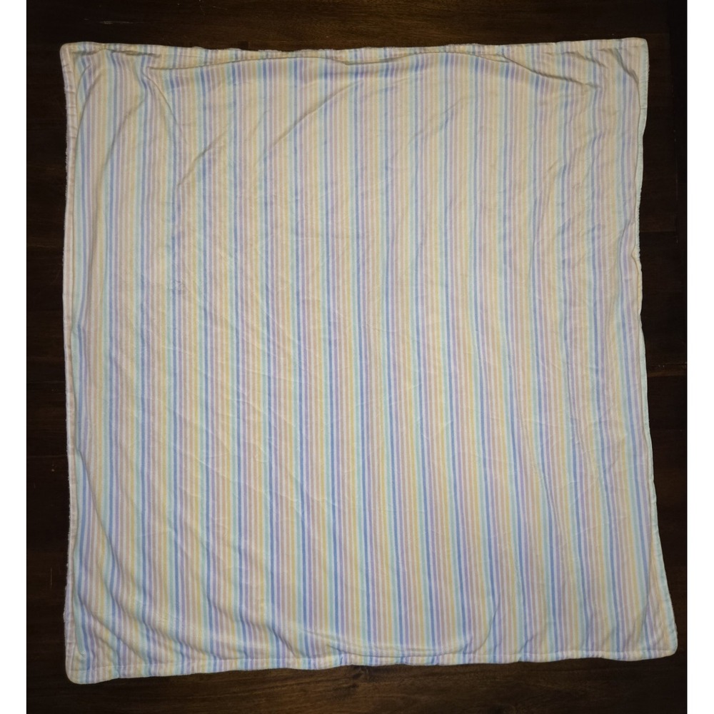 Rainbow Striped Plush Baby‎ Blanket Pink Soft 34x36" Reversible Unbranded